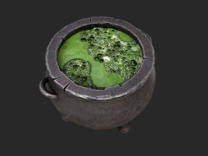 3d witch cauldron 3D Model