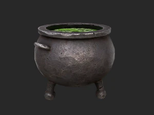 3d witch cauldron 3D Model