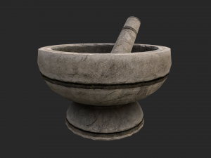 mortar and pestle medieval set 3D 模型