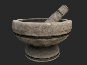 mortar and pestle medieval set 3D 模型