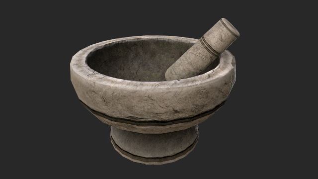 3d stone mortar and pestle Modelo 3D .c4d .max .obj .3ds .fbx .stl .blend 