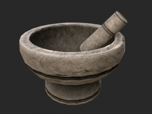3d stone mortar and pestle Modelo 3D