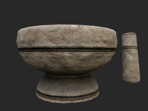 3d stone mortar and pestle 3D Model