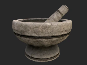 3d stone mortar and pestle 3D Model