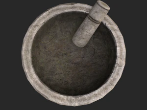 3d stone mortar and pestle 3D Model
