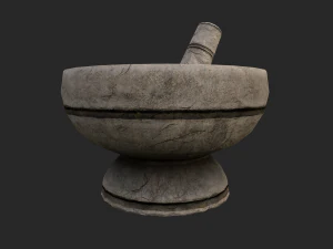 3d stone mortar and pestle 3D Model