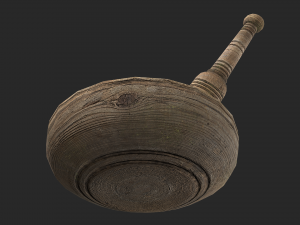 wooden mortar and pestle 3D Model