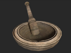 wooden mortar and pestle 3D Model
