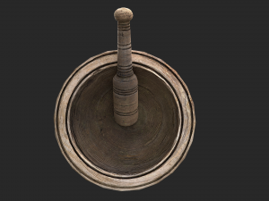 wooden mortar and pestle 3D Model