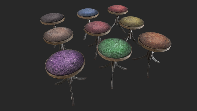 rotating stool 3D 模型 .c4d .max .obj .3ds .fbx .stl .blend 