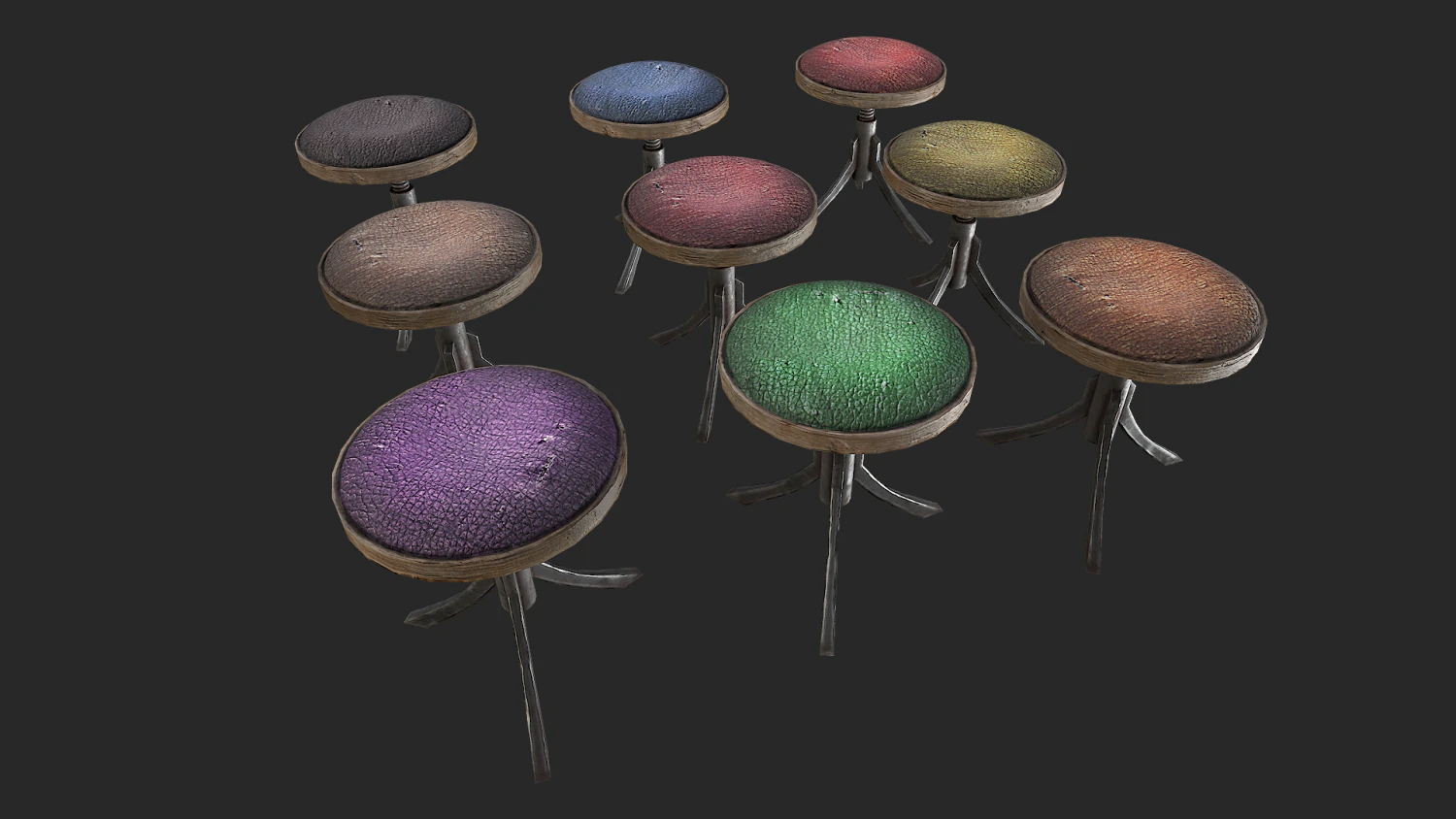 rotating stool 3D Model .c4d .max .obj .3ds .fbx .stl .blend 