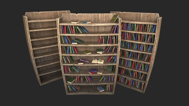 medieval bookcase 3D Model .c4d .max .obj .3ds .fbx .stl .blend 