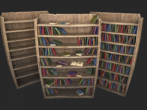 medieval bookcase 3D-Modell
