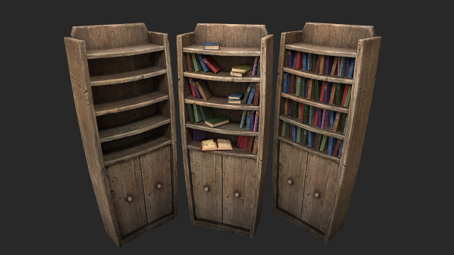 3d alchemists bookcase Modello 3D .c4d .max .obj .3ds .fbx .stl .blend 