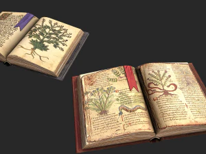herbalist books set 3D Model