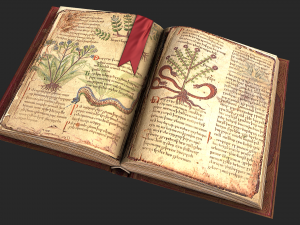 herbalist books set Model 3D