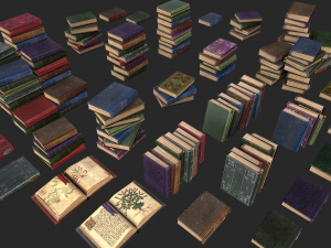 herbalist books set Model 3D