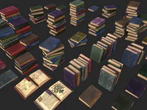 herbalist books set 3D Model