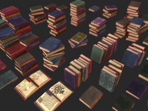 herbalist books set 3D Model