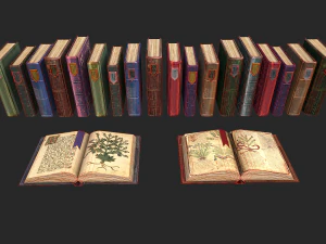 herbalist books set 3D Model