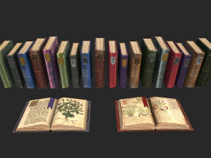 herbalist books set 3D Model