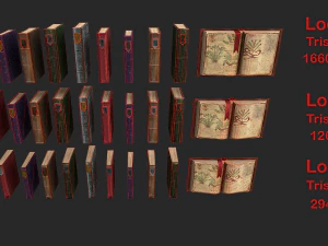 herbalist books set 3D Model