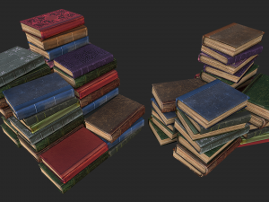 herbalist books set Model 3D