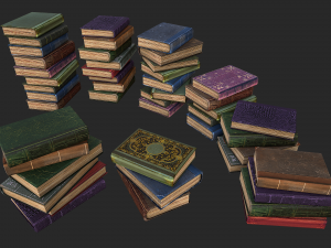 herbalist books set Model 3D