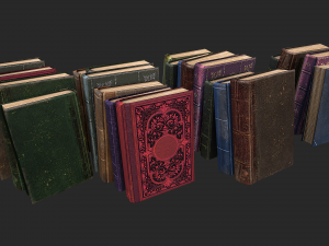 herbalist books set Model 3D