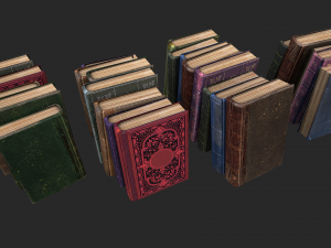 herbalist books set Model 3D