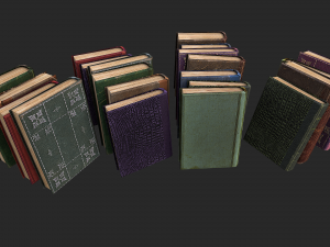 herbalist books set Model 3D