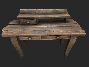 medieval lab table 3d Modello 3D