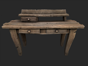 medieval lab table 3d Modello 3D