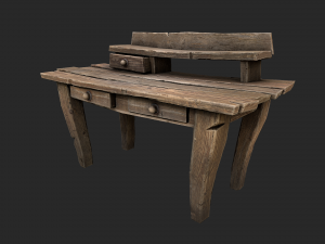 medieval lab table 3d Modello 3D