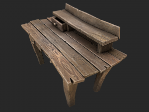 medieval lab table 3d Modello 3D