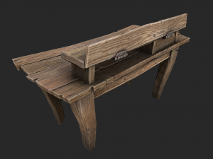 medieval lab table 3d Modello 3D