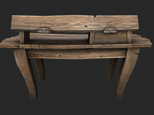 medieval lab table 3d Modello 3D