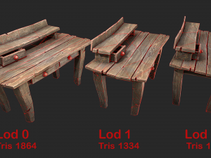 medieval lab table 3d Modello 3D