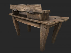 medieval lab table 3d Modello 3D