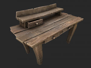 medieval lab table 3d Modello 3D