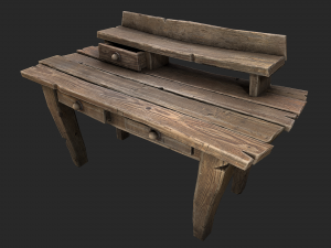 medieval lab table 3d Modello 3D
