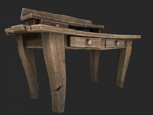 medieval lab table 3d Modello 3D