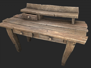 medieval lab table 3d Modello 3D
