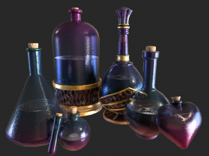 health potion bottle set Modelo 3D