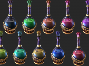 health potion bottle set Modelo 3D