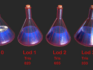 health potion bottle set 3D Model