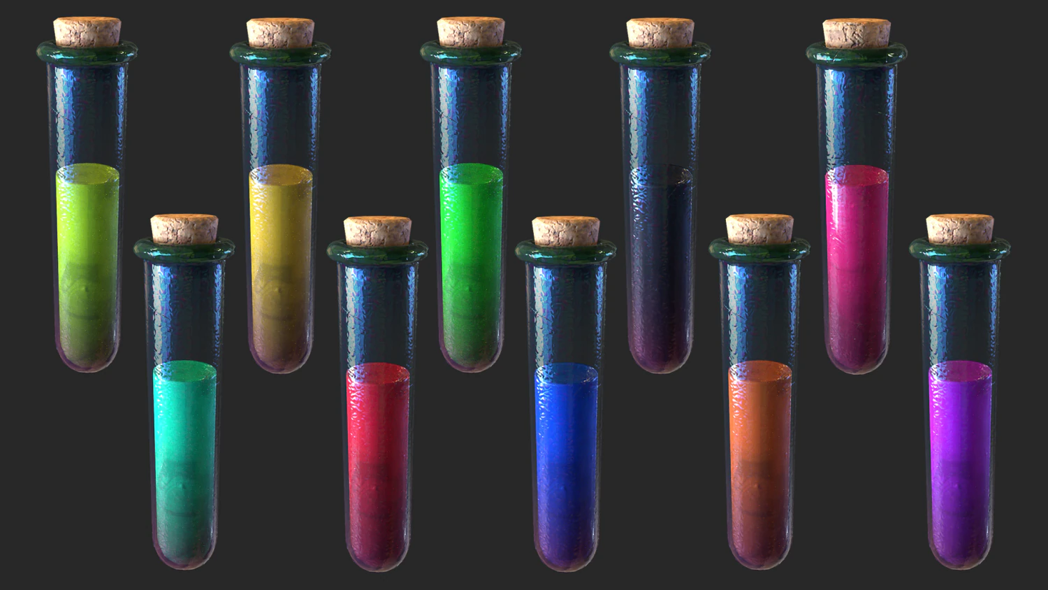 Potion Test Tube Small Alchemy Elixir 3D Model .c4d .max .obj .3ds .fbx .stl .blend
