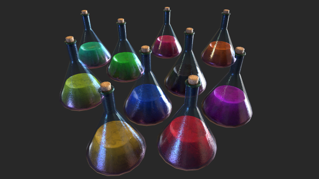 potion test tube Modelo 3D .c4d .max .obj .3ds .fbx .stl .blend 