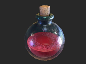 Healing Potion Magic Elixir Bottle of Liquid 3D Model