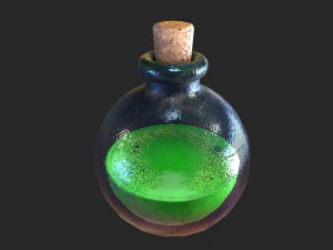 Healing Potion Magic Elixir Bottle of Liquid 3D Model